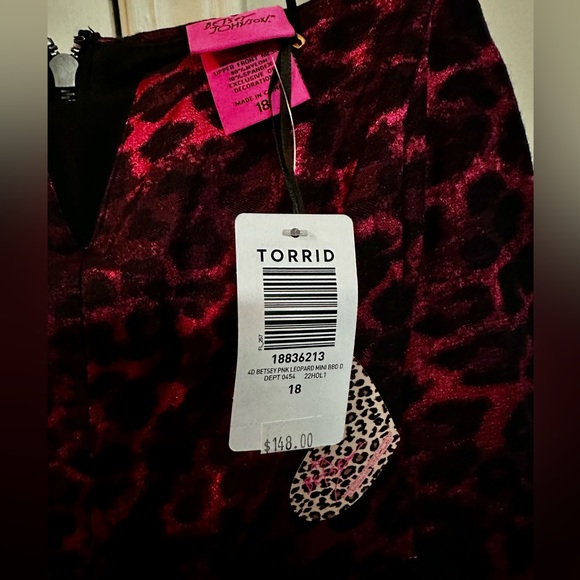 Betsy Johnson mini Babydoll Dress Pink Leopard - Picture 9 of 12